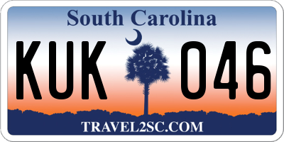 SC license plate KUK046