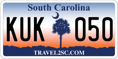 SC license plate KUK050