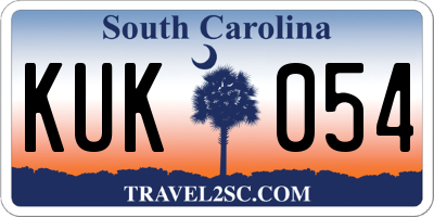 SC license plate KUK054