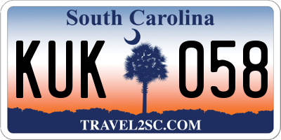 SC license plate KUK058