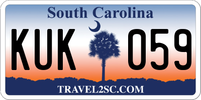 SC license plate KUK059