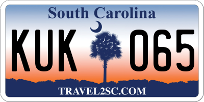 SC license plate KUK065
