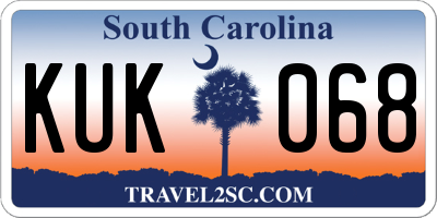 SC license plate KUK068