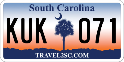 SC license plate KUK071