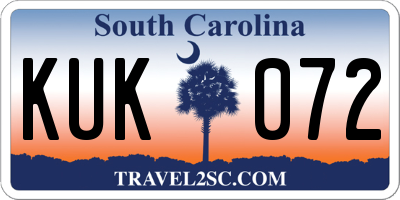 SC license plate KUK072