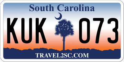 SC license plate KUK073