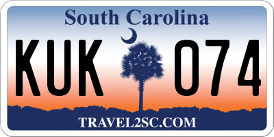 SC license plate KUK074