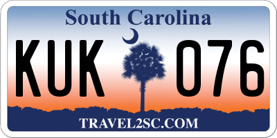 SC license plate KUK076