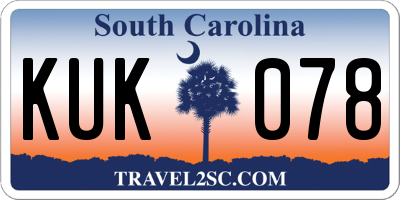 SC license plate KUK078