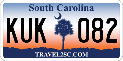 SC license plate KUK082