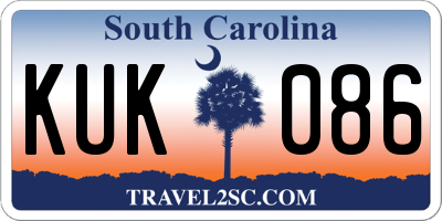 SC license plate KUK086