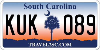 SC license plate KUK089