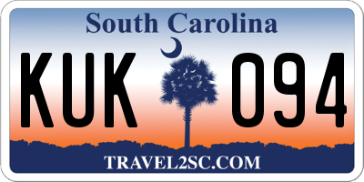 SC license plate KUK094