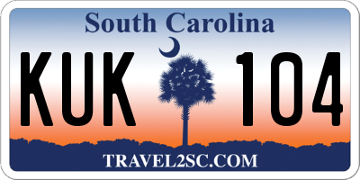 SC license plate KUK104