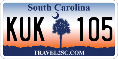 SC license plate KUK105
