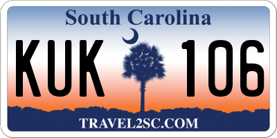 SC license plate KUK106