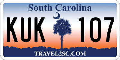 SC license plate KUK107