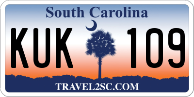 SC license plate KUK109