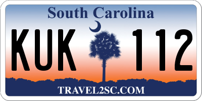SC license plate KUK112