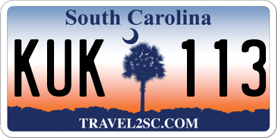SC license plate KUK113
