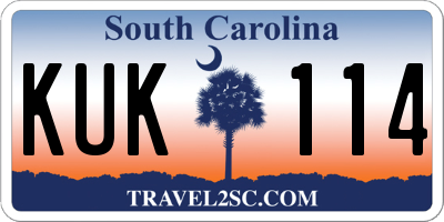 SC license plate KUK114