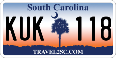 SC license plate KUK118
