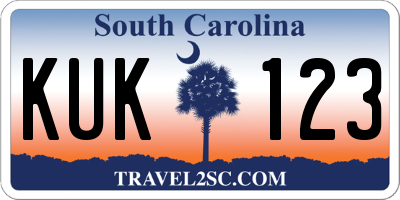 SC license plate KUK123