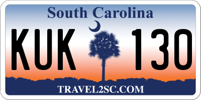 SC license plate KUK130