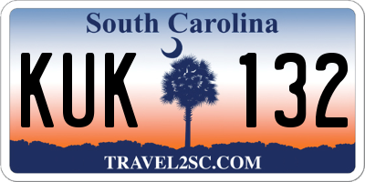 SC license plate KUK132