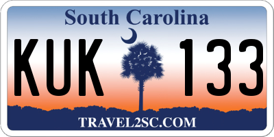 SC license plate KUK133