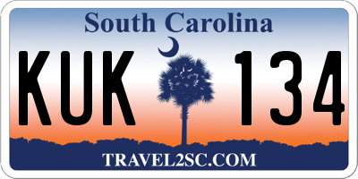 SC license plate KUK134