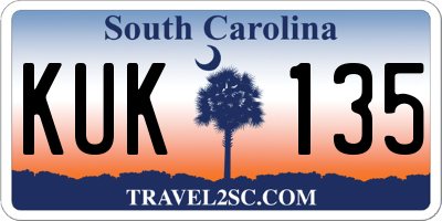 SC license plate KUK135