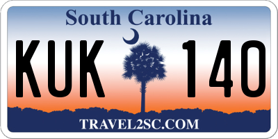 SC license plate KUK140