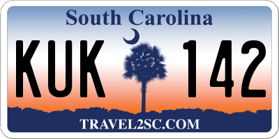 SC license plate KUK142