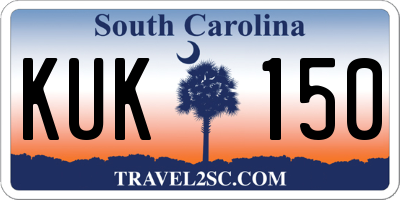 SC license plate KUK150