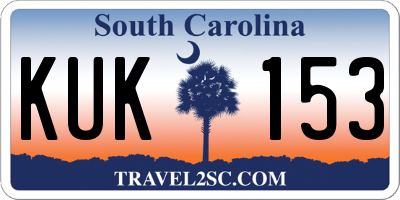SC license plate KUK153