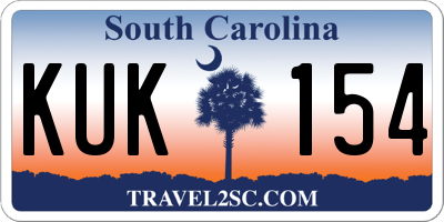 SC license plate KUK154