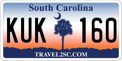 SC license plate KUK160