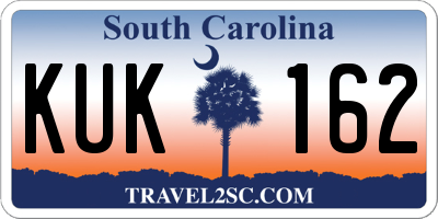 SC license plate KUK162