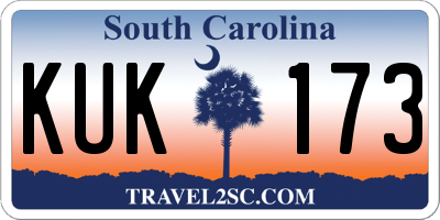 SC license plate KUK173