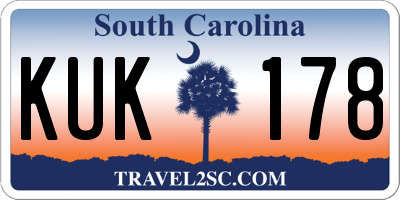 SC license plate KUK178