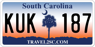 SC license plate KUK187