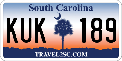 SC license plate KUK189