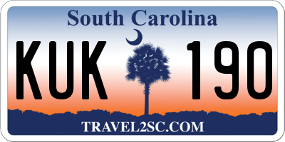 SC license plate KUK190