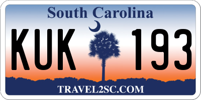 SC license plate KUK193