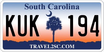 SC license plate KUK194