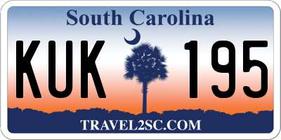 SC license plate KUK195