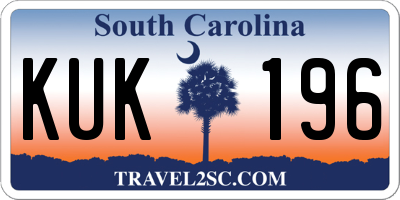 SC license plate KUK196