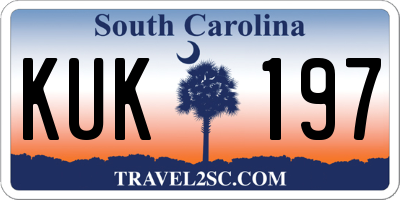 SC license plate KUK197