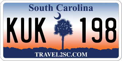 SC license plate KUK198